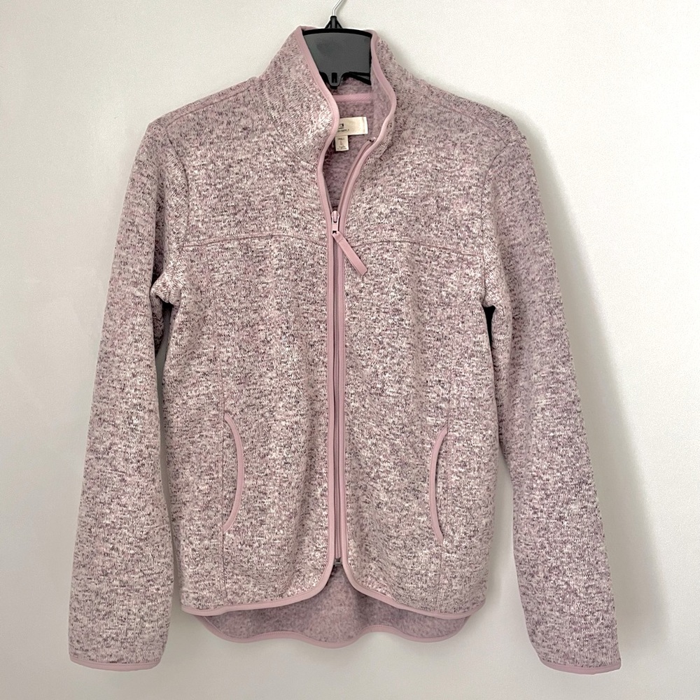 NWT Thread & Supply Heathered Pink Sweater Fleece Jacket Size S